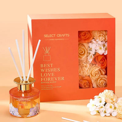 Aroma - Flowers & Diffuser Set - Orange