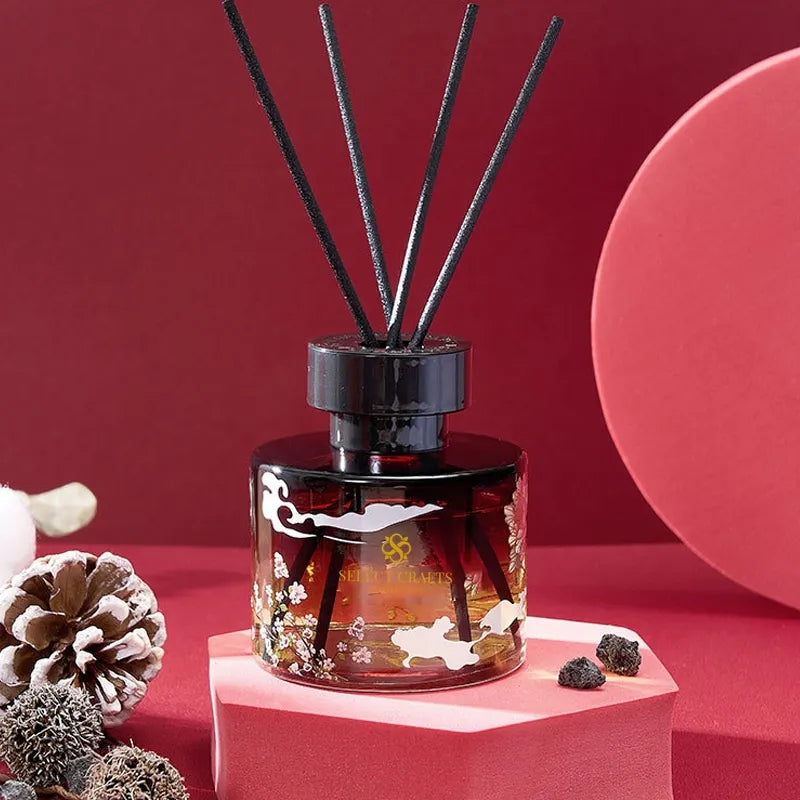 Aroma - Printed Jar with Lava Rocks, Oil & Diffuser Set - Flamingo