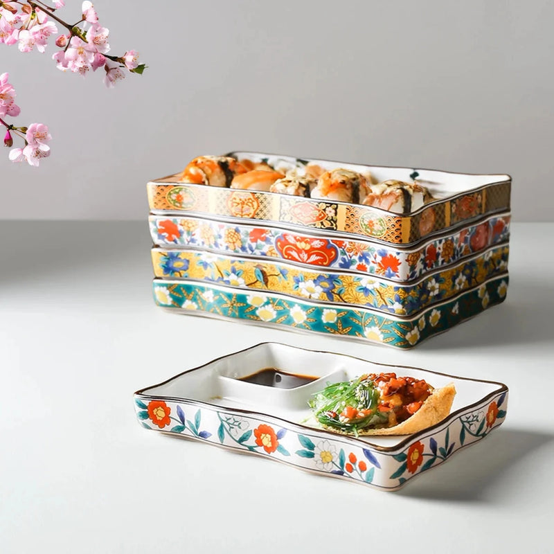 Ceramic - Dimsum, Sushi, Small Bites Starter/Serving/Chip & Dip Dish - Rectangle Slim