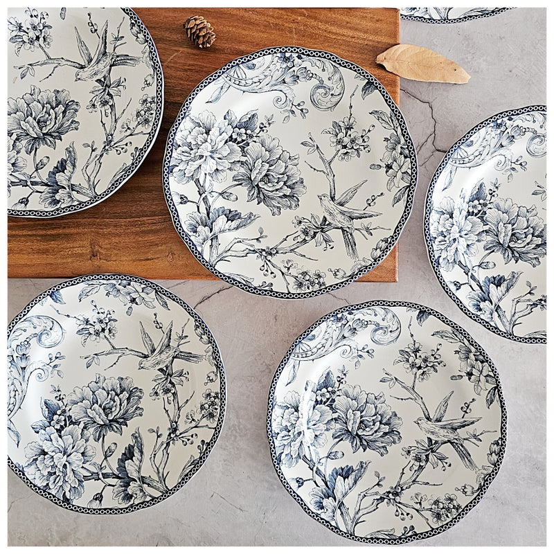 Ceramic - Quarter/Salad Plates Edged Set of 6 pieces - Bodrum