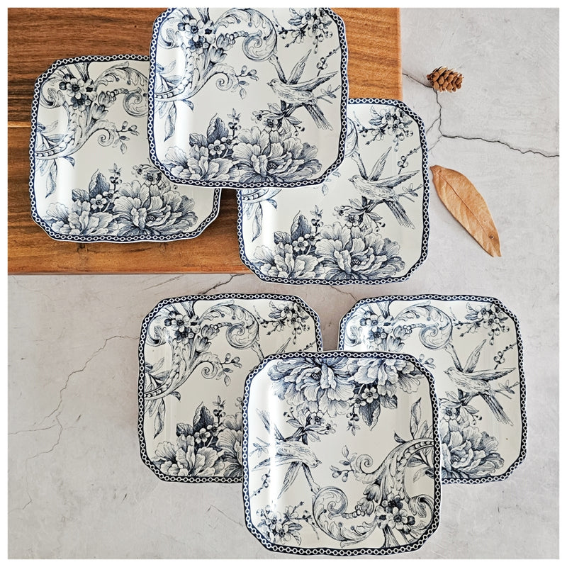 Ceramic - Starter Plates Set of 6 pieces - Square - Bodrum