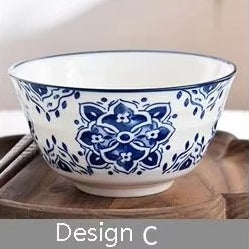 Ceramic - Bowl - Gift Set - 5inch Japanese Floral - Rice, Salad, Soup Bowl