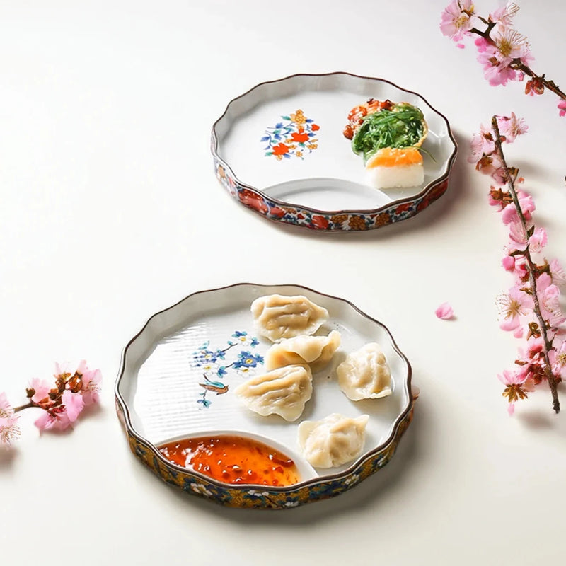 Ceramic - Dim sum, Sushi, Small Bites Starter/Serving/Chip & Dip Dish - Round Medium