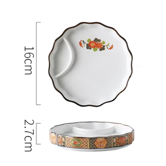 Ceramic - Dim sum, Sushi, Small Bites Starter/Serving/Chip & Dip Dish - Round Medium