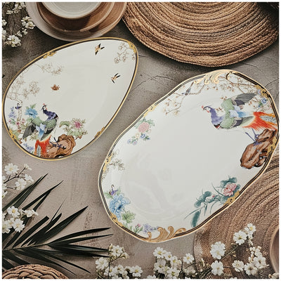 Ceramic - Vintage Floral White - Platter - Sundrop