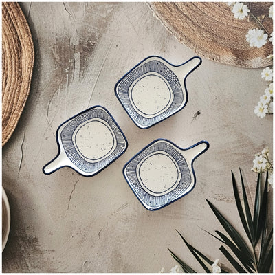 Ceramic - Dip or Single Serve Dish - Set of 3 - Mykonos Blue