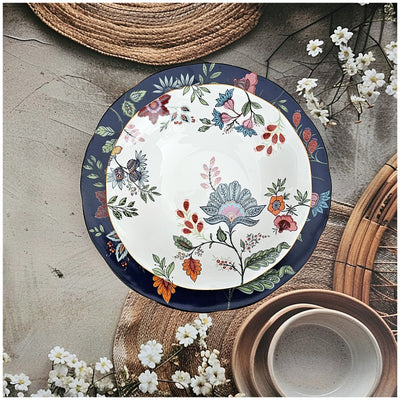 Ceramic - 10 Inch - Round Dinner Platter Plate - Oxford Blue