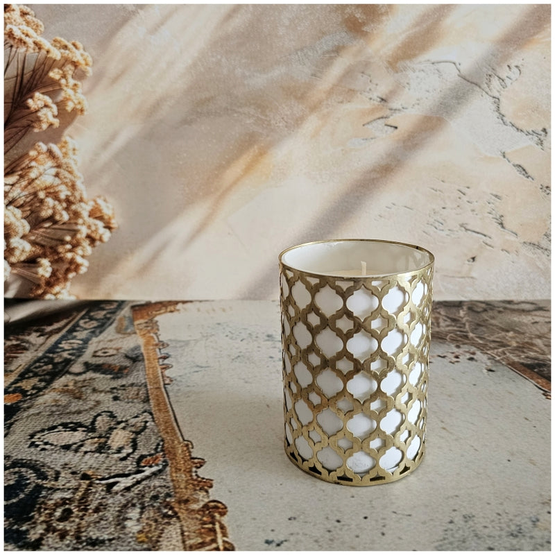 Candle - Laser Cut - Gold - White