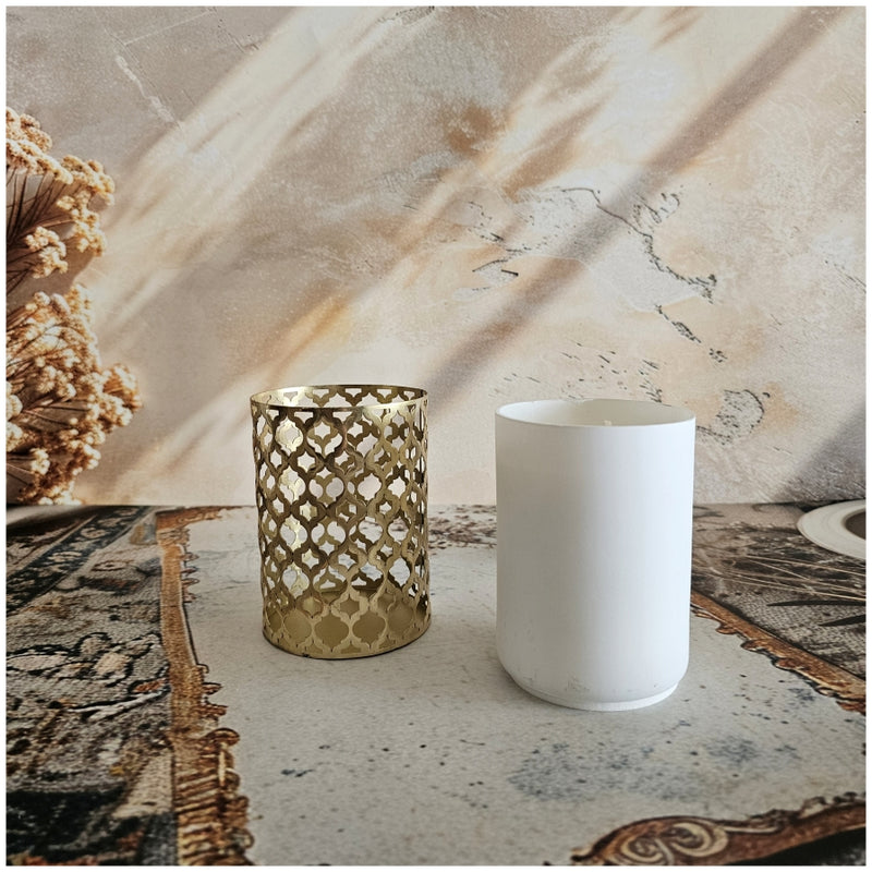 Candle - Laser Cut - Gold - White