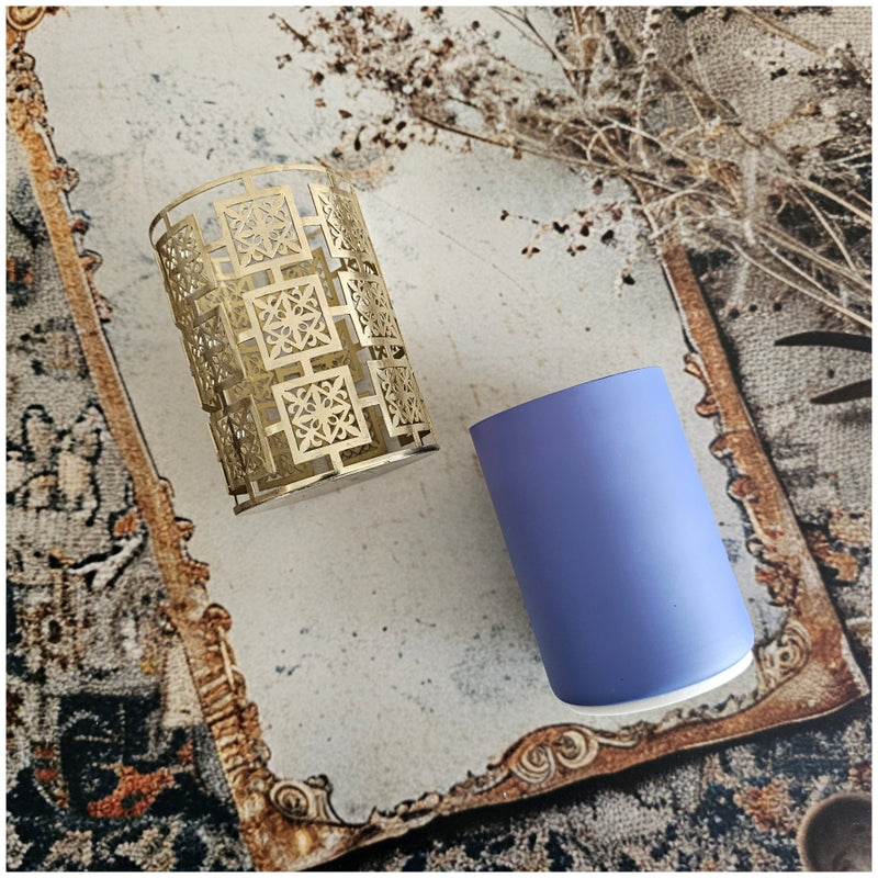 Candle - Laser Cut - Gold - Moroccan Purple