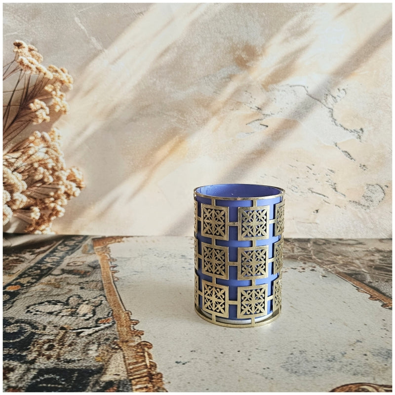 Candle - Laser Cut - Gold - Moroccan Purple