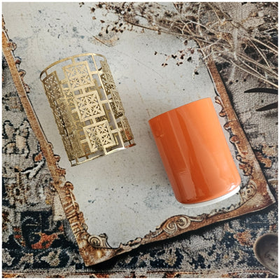 Candle - Laser Cut - Gold - Moroccan Orange