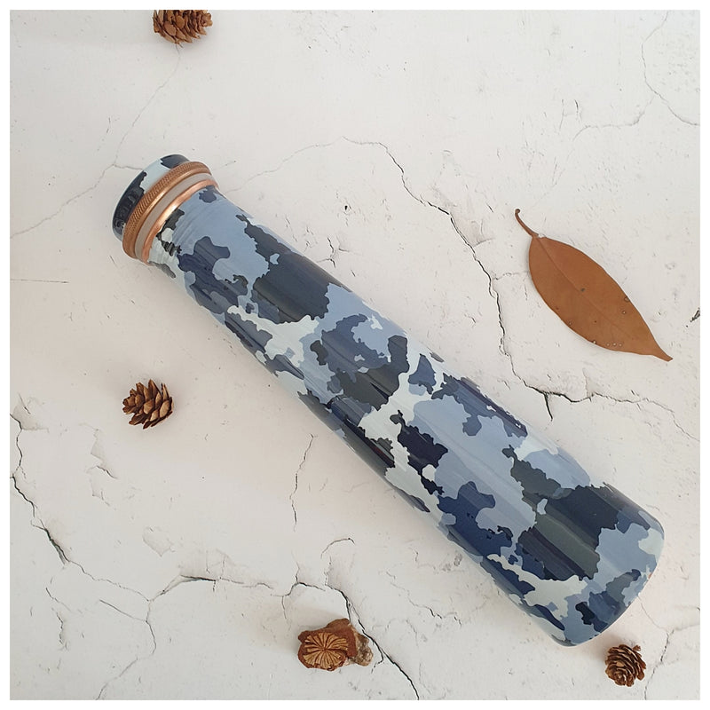 Slim Copper Bottle, 750 ML, Camo Blue