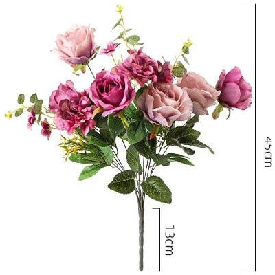 Flowers (Artificial) - Rose Bunch Pink