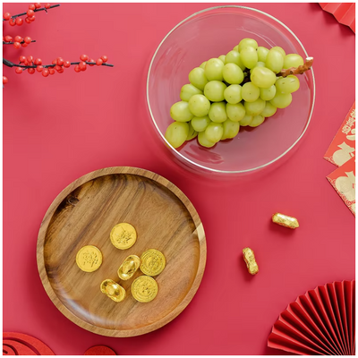 Glass - Storage Container with Wooden Tray/Plate - Multipurpose for Salad, Fruits, Nuts, Candy