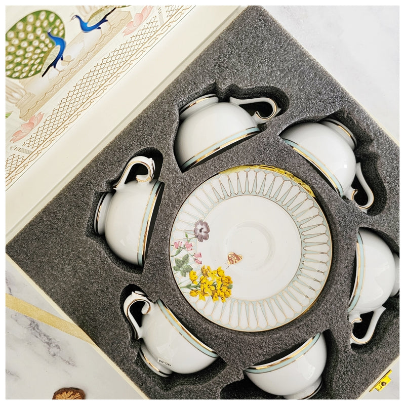 Porcelain - Macchiato Cup & Saucer Set of 12 Pieces in a Gift Box - Nabi