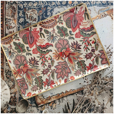 Metal Platter & Tray - Rectangle - Kalamkari