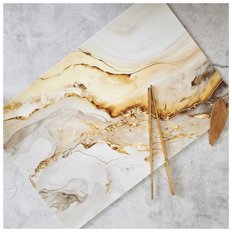 WIPE CLEAN TABLEMATS/PLACEMATS - GOLD WAVE