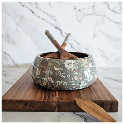 SALAD BOWL - MEDIUM - WOODEN SERVERS - AUTUMN