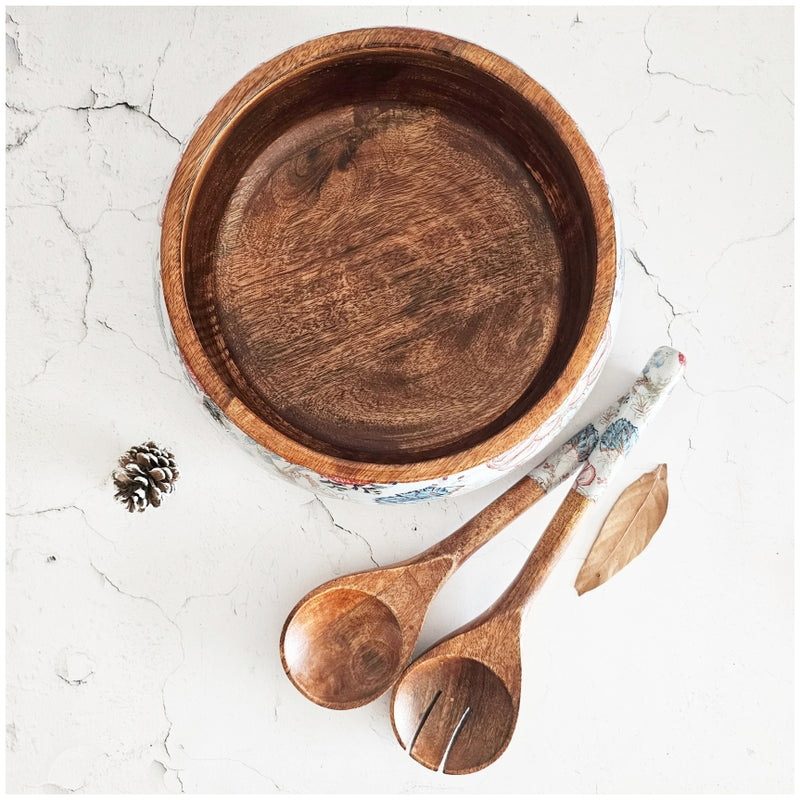 Salad Bowl - Large - Wooden Servers - Jodhpur Pink