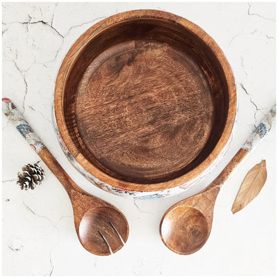 Salad Bowl - Large - Wooden Servers - Jodhpur Pink