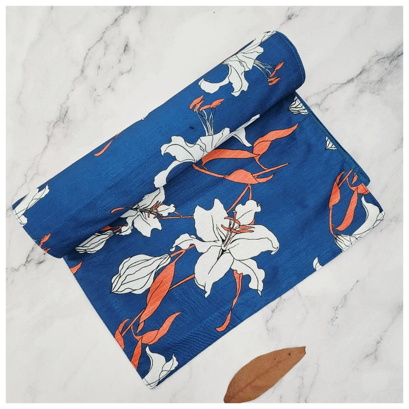 TABLE RUNNER IN DUPON SILK - FRANGIPANI