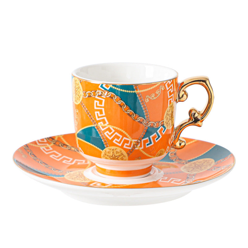 Ceramic - Gilt European Tea Espresso Cup and Saucer Gift Set