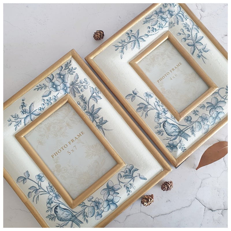 Photo Frame - Hand Painted - White Summer (Set of 2)